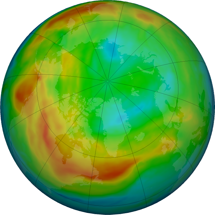 Arctic ozone map for 29 December 2017